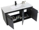 Oakville Wall Mount Bathroom Vanity, Onix Grey, 42", Black Hardware