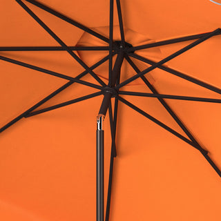 Safavieh Venice Scallop 9' Crank Outdoor Push Button Tilt Umbrella Orange