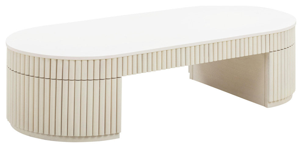 Bella Cream Oval Coffee Table Cream