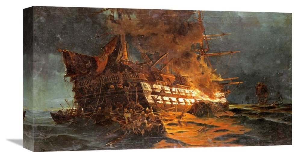 "The Loss of The Ajax Off Cape Janissary" Artwork, 22" x 12"