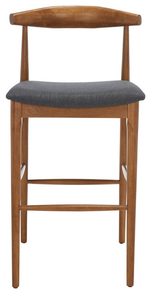 Safavieh Lionel Retro Barstool, Walnut/Dark Grey