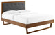 Willow King Wood Platform Bed With Angular Frame Walnut Charcoal