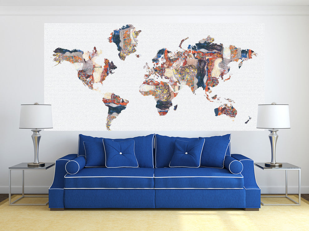 Studio Map Mural, Klimt Bride, Peel and Stick, 1 Panel, 87"x42"