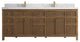 Sonoma Teak 84 Double Sink Bath Vanity in Dark Natural with 2" Calacatta Laza
