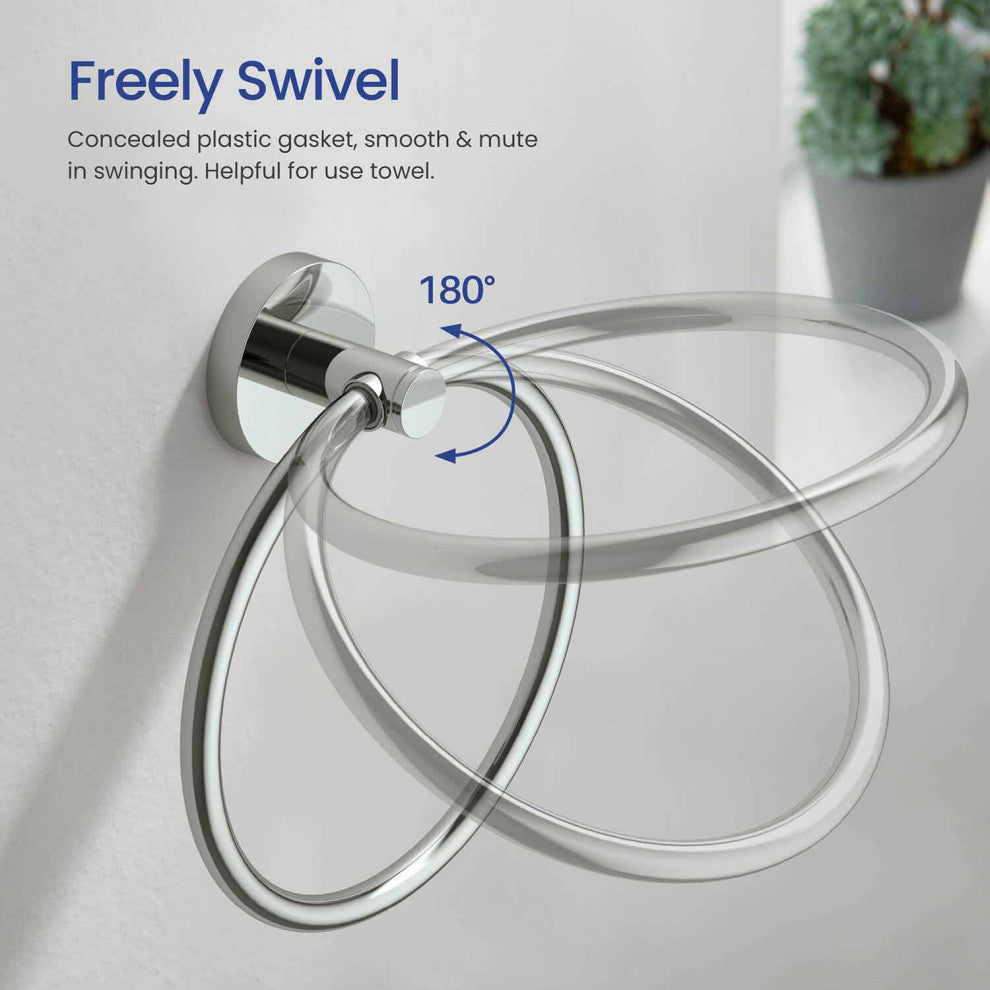 Circular Bathroom Towel Ring, Chrome
