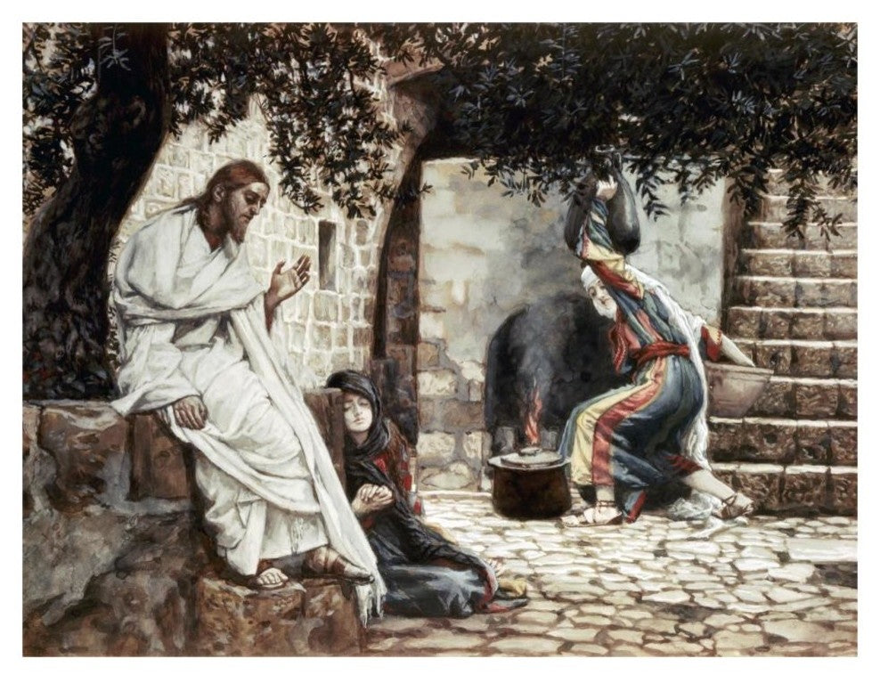 "Magdalene at The Feet of Jesus" Digital Paper Print by James Tissot, 32"x25"