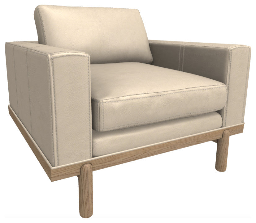 Cantor Leather Chair, Finish Shown: Dove, Leather Shown: Cream
