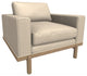 Cantor Leather Chair, Finish Shown: Dove, Leather Shown: Cream