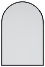 30"Hx20"W Arch Shape Stainless Steel Framed Mirror, Black