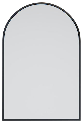 30"Hx20"W Arch Shape Stainless Steel Framed Mirror, Black