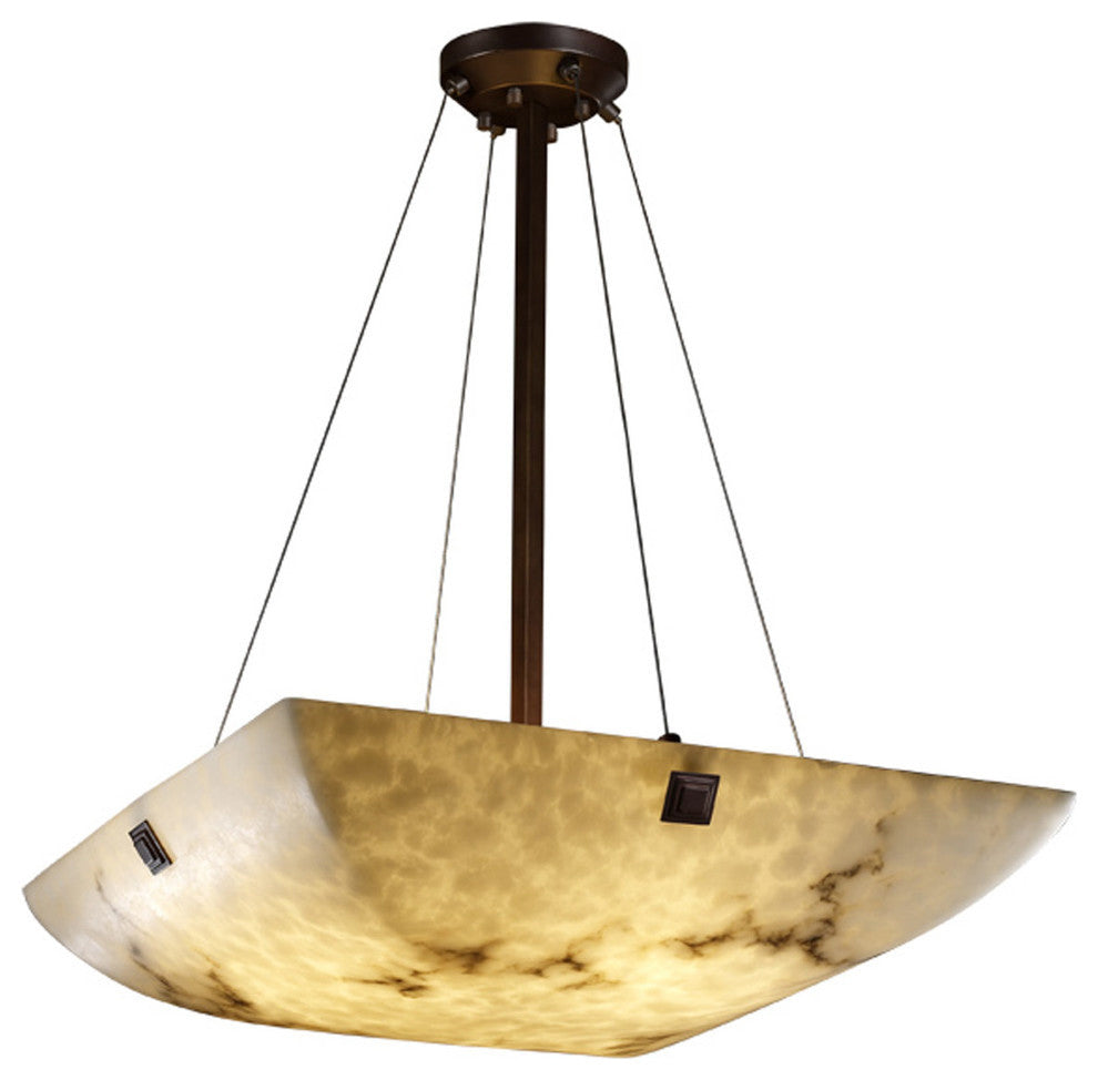 24-inch Pendant Bowl - CONCENTRIC SQUARES FINIAL