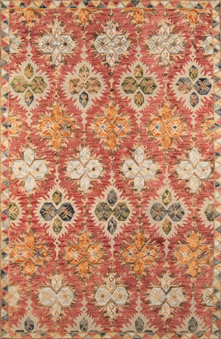 Momeni Tangier Tan17 Damask Rug, Red, 2'3"x8'0" Runner