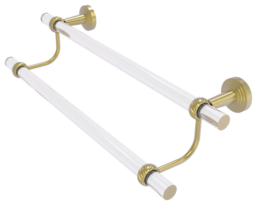 Pacific Beach 18" Double Towel Bar with Twisted Accents, Satin Brass