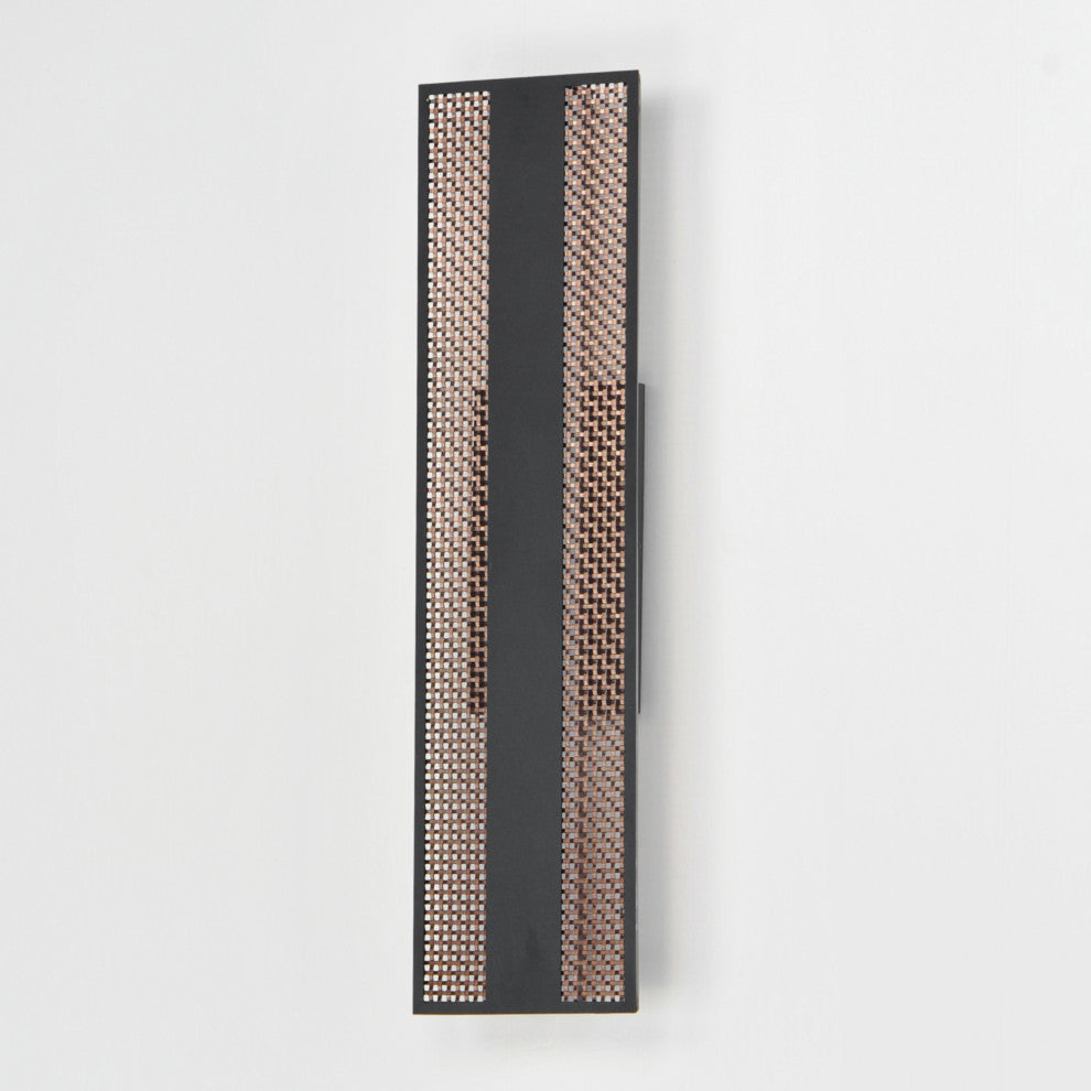 ET2 E30292 Interlace 2 Light 24" Tall LED Outdoor Wall Sconce - Black / Aged