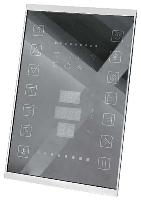 LED 23*31" Matte Black Remote Controlled Musical Shower System and 6 Body Jets