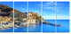 Manarola Village in Rocks and Sea, Beach Photo Canvas Print, 60"x28", 5 Panels