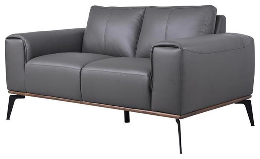 Porter Designs Pietro Top Grain Leather Loveseat - Gray
