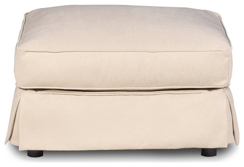 Sunset Trading Horizon 4-Piece Fabric Slipcovered Living Room Set in Beige