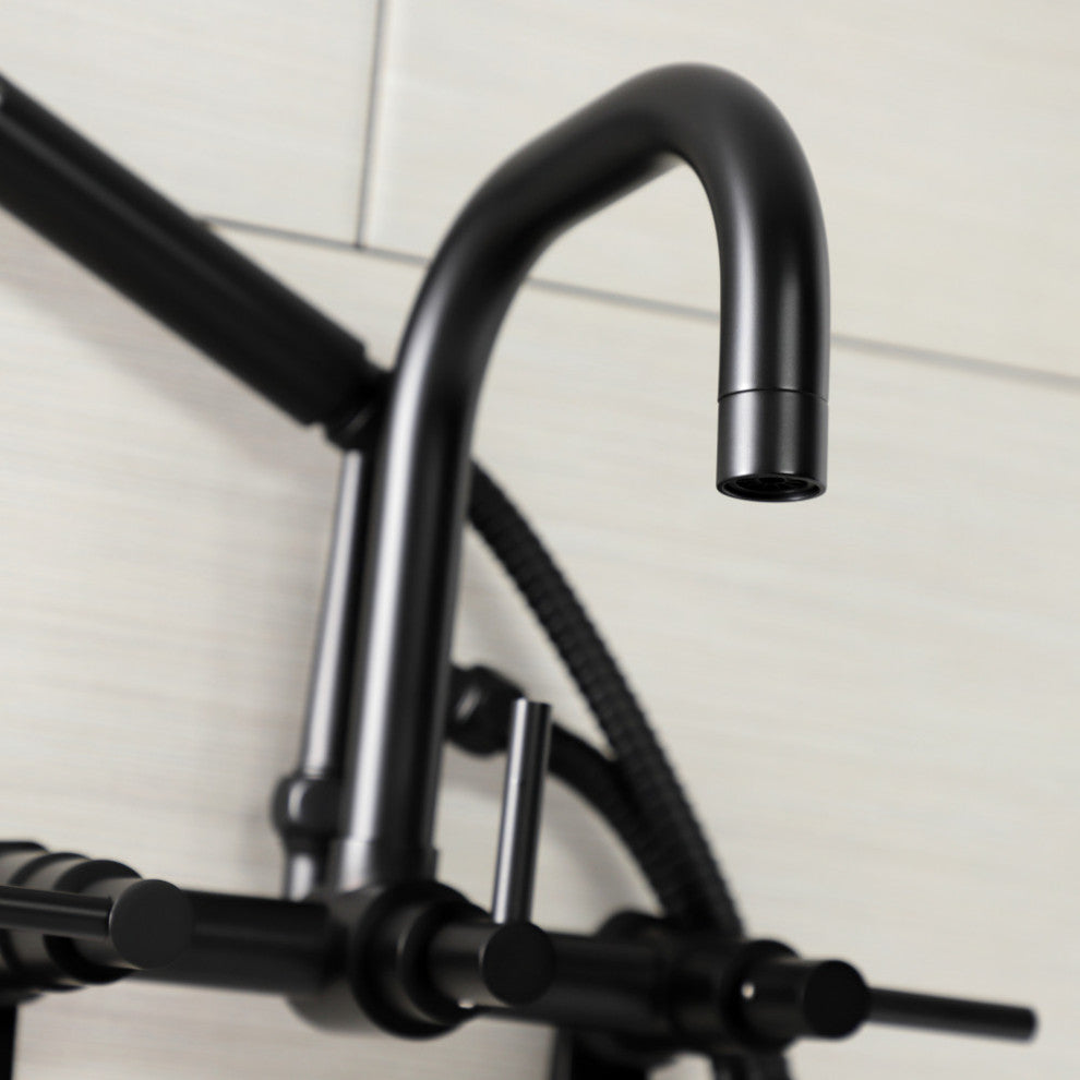 AE8450DL Wall Mount Clawfoot Tub Faucet, Matte Black
