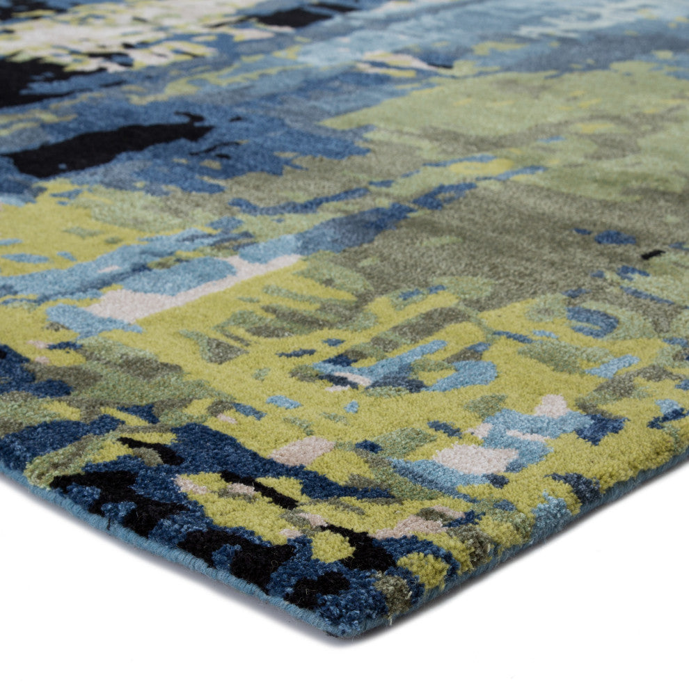 Jaipur Living Matcha Handmade Abstract Blue/ Green Area Rug 12'X15'