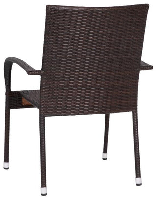 Maxim Set of 4 Stackable Indoor/Outdoor Wicker Dining Chairs with Steel Frames,