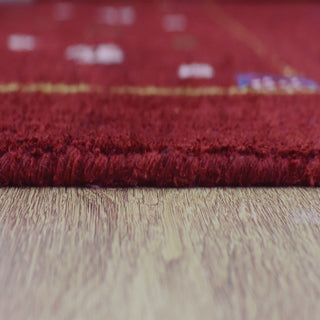 HAND KNOTTED LOOM SILK ECO-FRIENDLY AREA RUGS -6'x9',Rectangle,Red,Contemporary