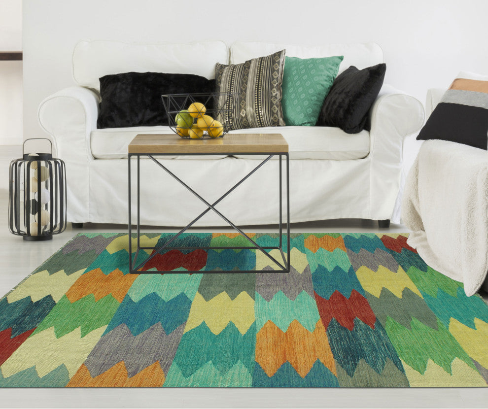 Winchester Kilim SaLight anat Red/Charcoal Rug, 4'11x6'7