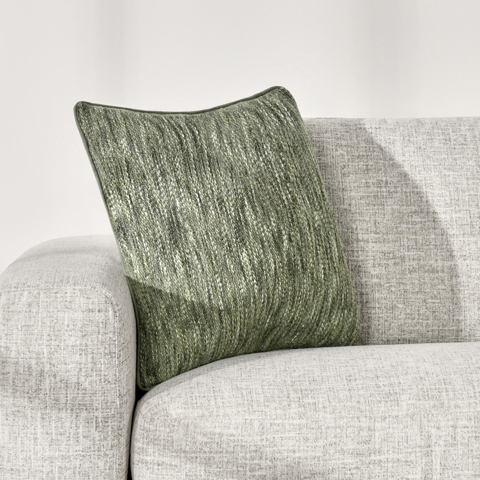 Sharma Cotton Blend Throw Pillow by Kosas Home, Cedar Green, 22x22
