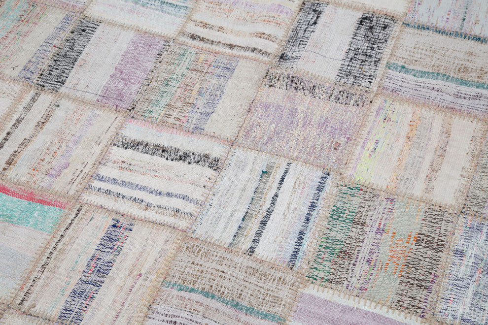 Rug N Carpet - Handmade Turkish 6' 6'' x 9' 9'' Vintage Patchwork Kilim Rug
