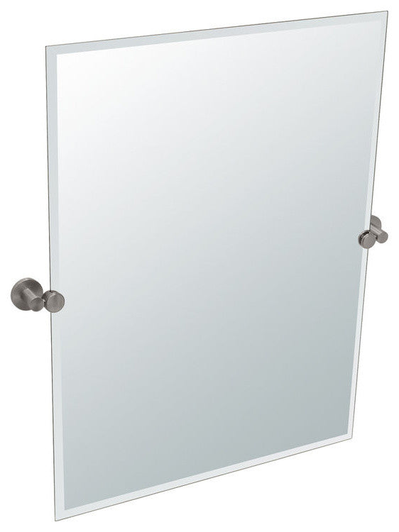 Gatco Channel Rectangular Beveled Tilting Wall Mirror in Satin Nickel
