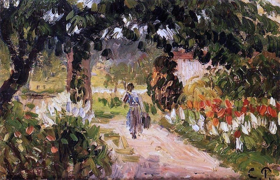 Camille Pissarro Garden at Eragny, 18"x27" Wall Decal Print