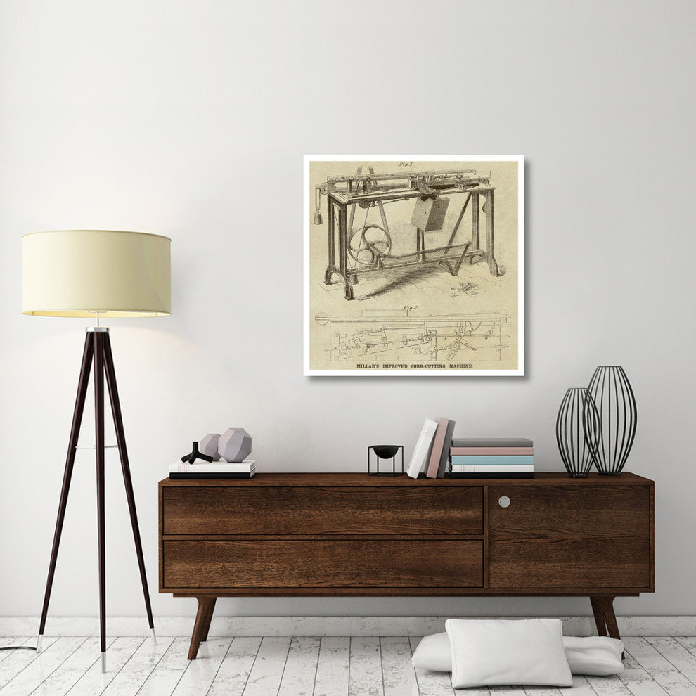 "Millar's Improved Cork Cutting Machine" Paper Print by Inventions, 38"x38"