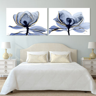 "Golden Midnight 1 & 2" Frameless Floating Panel Graphic Wall Art, 32"x48"