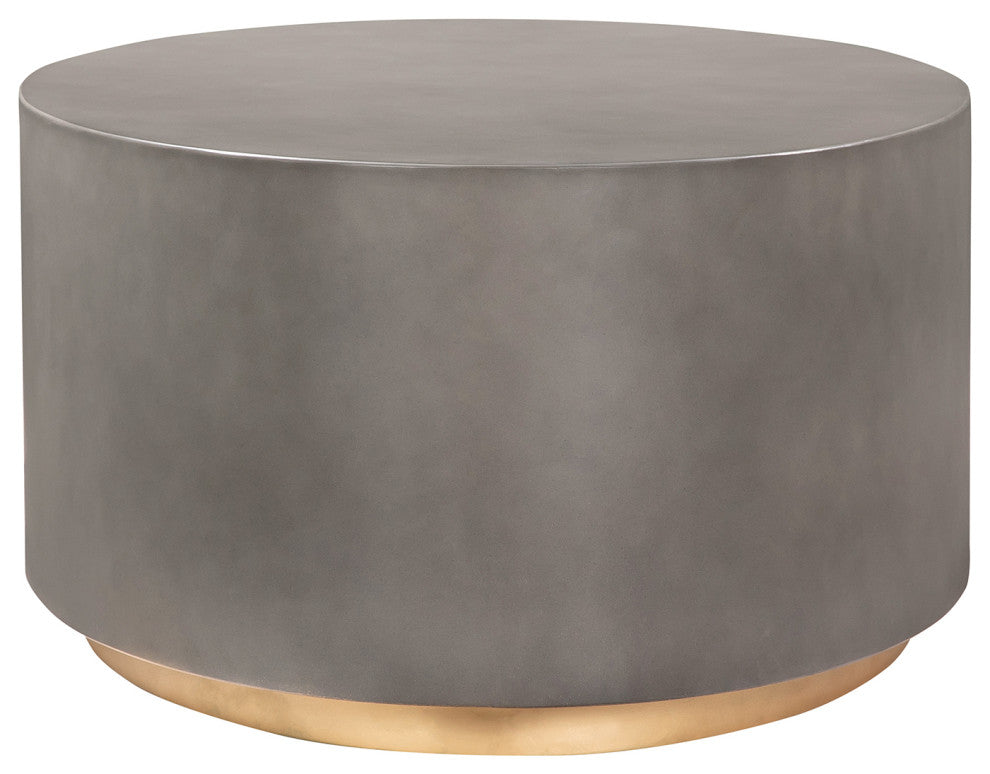 Anais Concrete And Brass Oval Coffee Table