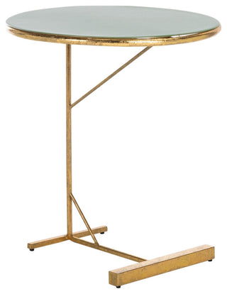 Safavieh Sionne Round C Table, Hunter Green/Gold