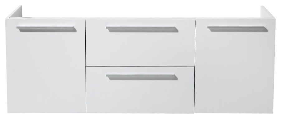 Opulento Double Sink Bathroom Cabinet, Base: White, Base Only