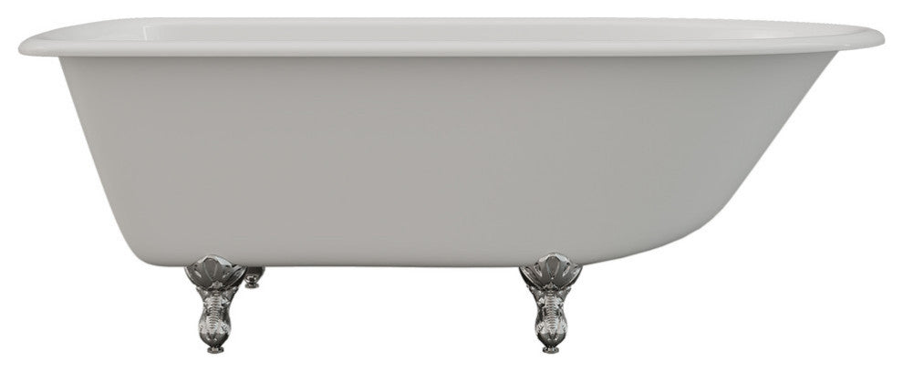 Cast-Iron Rolled Rim Clawfoot Tub 61" X 30" With No Faucet Drillings