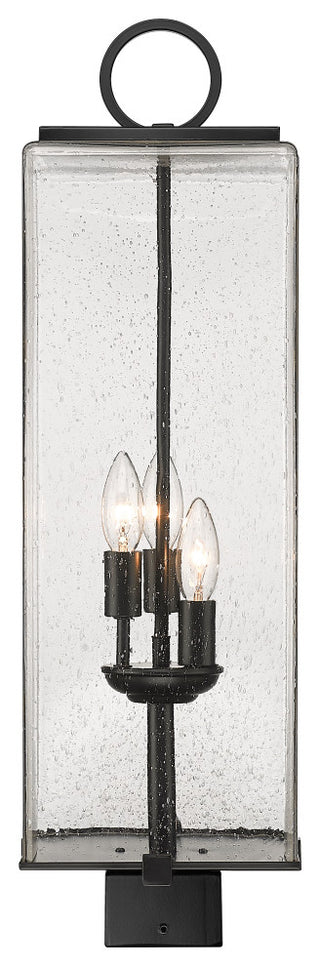 Sana Three Light Outdoor Post Mount, Black