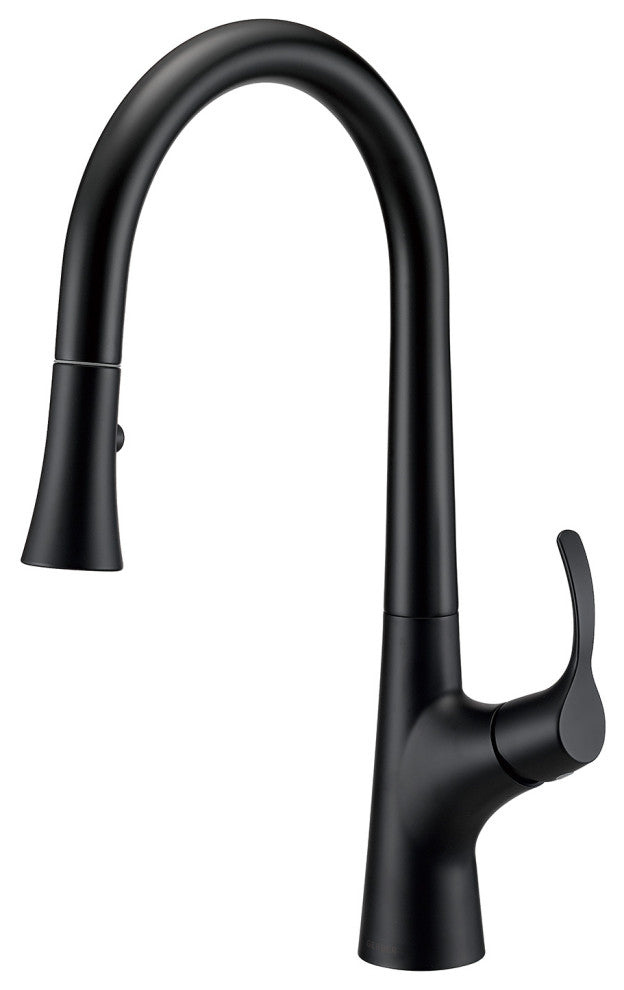 Antioch Single Handle Pull-Down Kitchen Faucet w/ Snapback, Satin Black