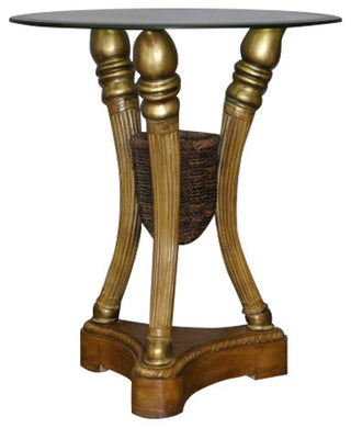 Madras Glass-Top Accent Table