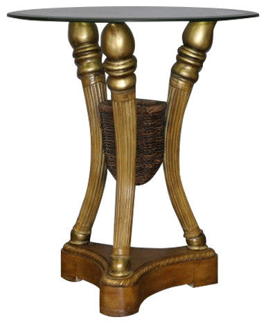 Madras Glass-Top Accent Table