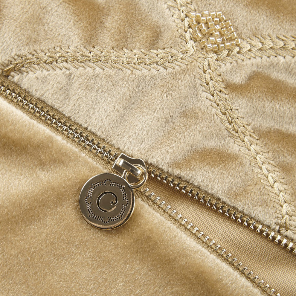 Croscill Aumont Velvet Oblong Pillow, Goose Feather, Gold