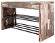 Two-Tier Industrial Decorative Shoe Bench, Distressed Wood Finish