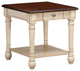 Dark Brown/ Antique White End Table