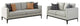 Coaster Apperson 2-piece Modern Fabric Living Room Set in Light Gray