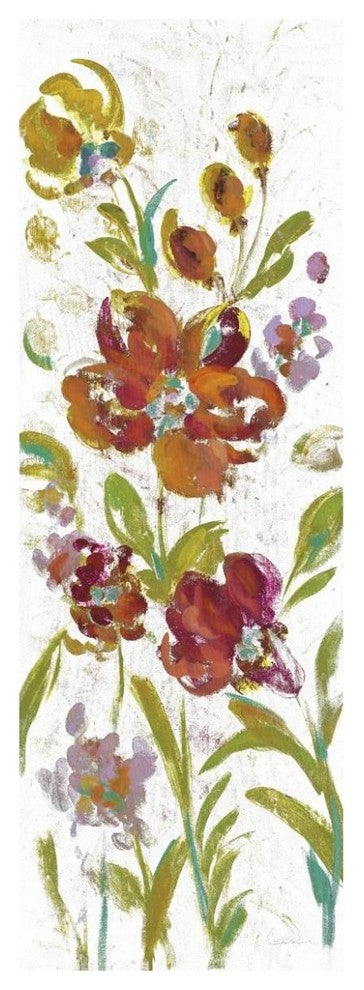 "July Garden Trio I on White" Digital Paper Print by Silvia Vassileva, 26"x74"