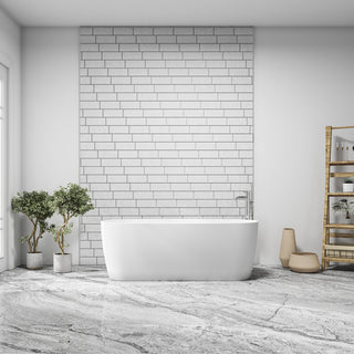 Azagra Soaking Bathtub, Matte White Finish, 67" X 31.5"