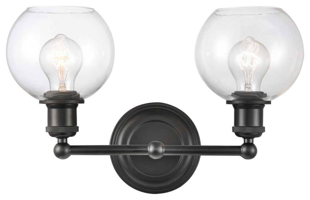 Innovations 341-2W-BK-G122-6 Concord 2 Light Vanity Light, Matte Black