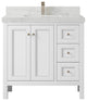 Nashville 36" Center Sink Bath Vanity, White 2" Calacatta Nuvo