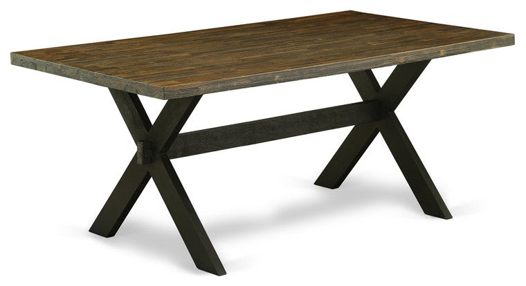X677Si121-7, 7-Piece Dinette Set, 6 Chairs, Table Top and Wooden Cross Legs